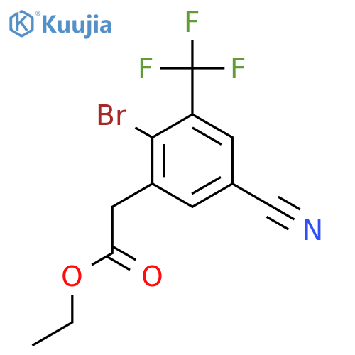Ethyl 2-bromo-5-cyano-3-(trifluoromethyl)phenylacetate structure