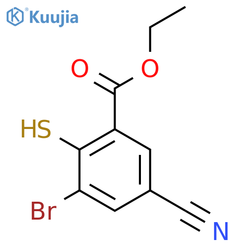 Ethyl 3-bromo-5-cyano-2-mercaptobenzoate structure