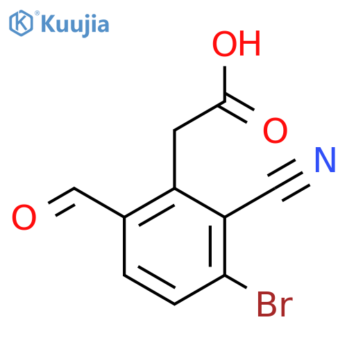 3-Bromo-2-cyano-6-formylphenylacetic acid structure