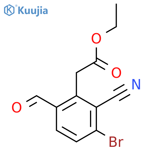 Ethyl 3-bromo-2-cyano-6-formylphenylacetate structure