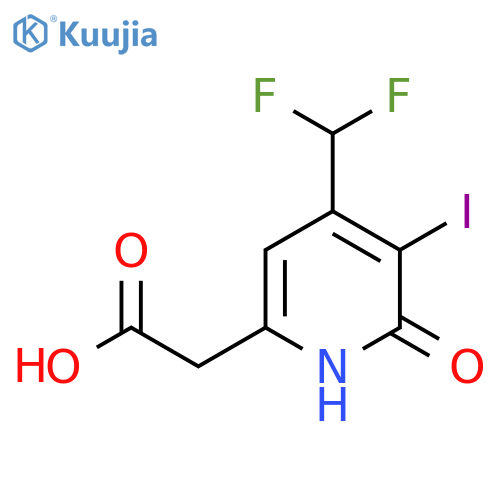 4-(Difluoromethyl)-2-hydroxy-3-iodopyridine-6-acetic acid structure