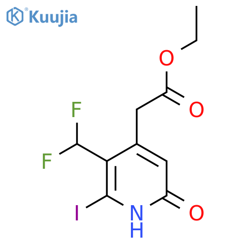 Ethyl 3-(difluoromethyl)-6-hydroxy-2-iodopyridine-4-acetate structure