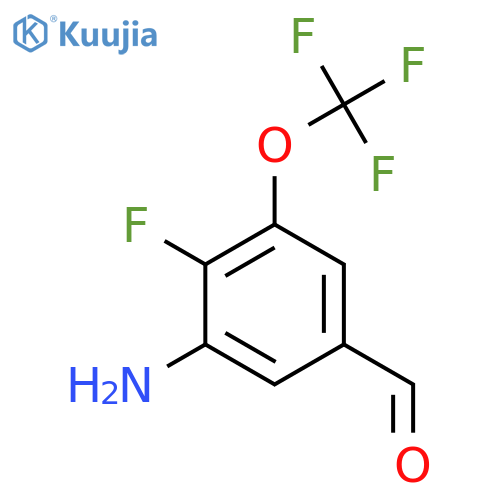 3-Amino-4-fluoro-5-(trifluoromethoxy)benzaldehyde structure