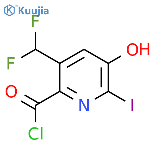 3-(Difluoromethyl)-5-hydroxy-6-iodopyridine-2-carbonyl chloride structure