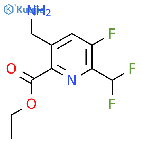 Ethyl 5-(aminomethyl)-2-(difluoromethyl)-3-fluoropyridine-6-carboxylate structure