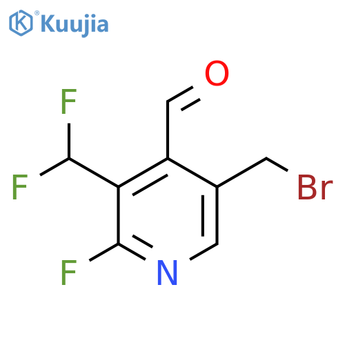 5-(Bromomethyl)-3-(difluoromethyl)-2-fluoropyridine-4-carboxaldehyde structure