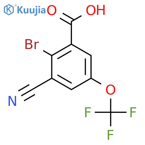 2-Bromo-3-cyano-5-(trifluoromethoxy)benzoic acid structure
