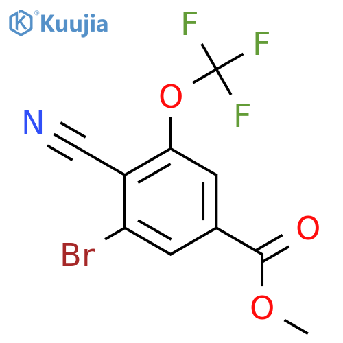 Methyl 3-bromo-4-cyano-5-(trifluoromethoxy)benzoate structure