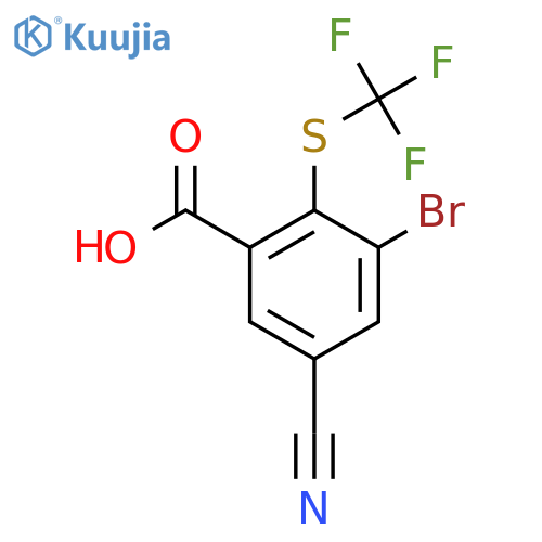 3-Bromo-5-cyano-2-(trifluoromethylthio)benzoic acid structure