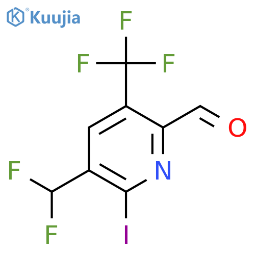 3-(Difluoromethyl)-2-iodo-5-(trifluoromethyl)pyridine-6-carboxaldehyde structure