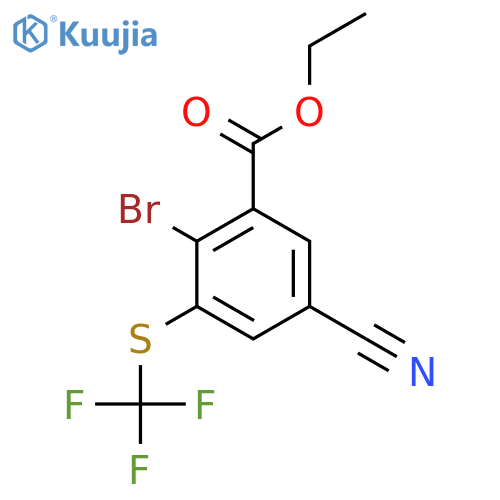 Ethyl 2-bromo-5-cyano-3-(trifluoromethylthio)benzoate structure