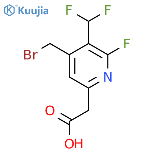 4-(Bromomethyl)-3-(difluoromethyl)-2-fluoropyridine-6-acetic acid structure