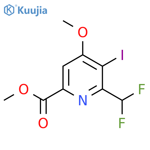 Methyl 2-(difluoromethyl)-3-iodo-4-methoxypyridine-6-carboxylate structure