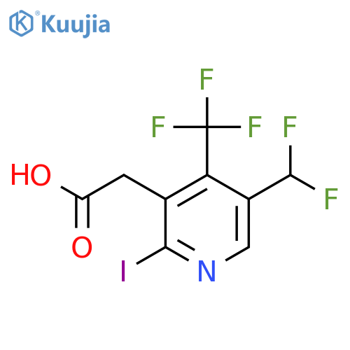 5-(Difluoromethyl)-2-iodo-4-(trifluoromethyl)pyridine-3-acetic acid structure