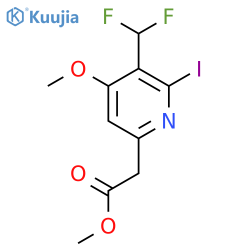 Methyl 3-(difluoromethyl)-2-iodo-4-methoxypyridine-6-acetate structure