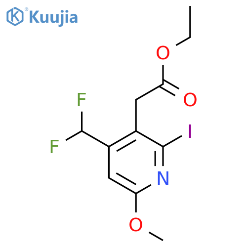 Ethyl 4-(difluoromethyl)-2-iodo-6-methoxypyridine-3-acetate structure