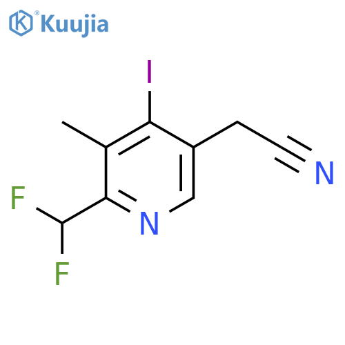 2-(Difluoromethyl)-4-iodo-3-methylpyridine-5-acetonitrile structure