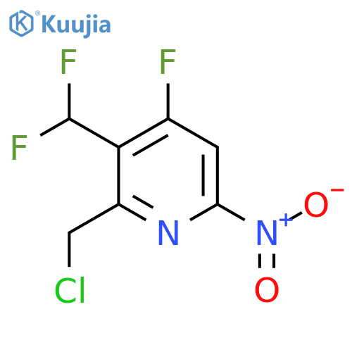 2-(Chloromethyl)-3-(difluoromethyl)-4-fluoro-6-nitropyridine structure