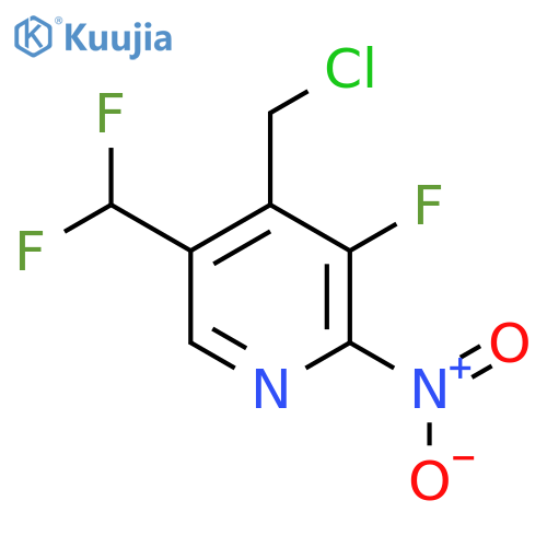 4-(Chloromethyl)-5-(difluoromethyl)-3-fluoro-2-nitropyridine structure