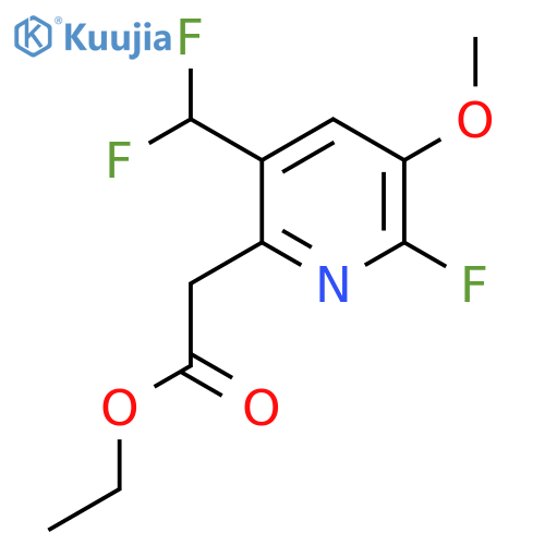 Ethyl 5-(difluoromethyl)-2-fluoro-3-methoxypyridine-6-acetate structure