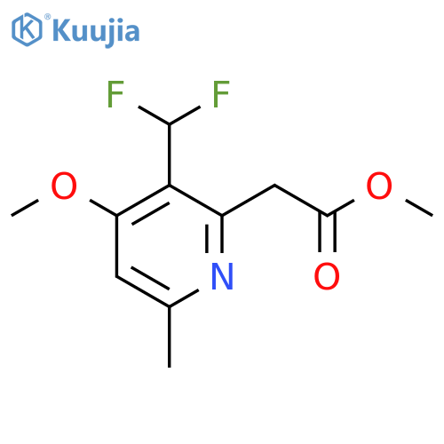 Methyl 3-(difluoromethyl)-4-methoxy-6-methylpyridine-2-acetate structure