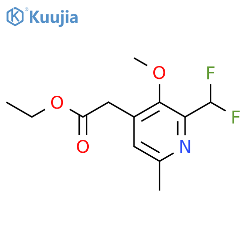 Ethyl 2-(difluoromethyl)-3-methoxy-6-methylpyridine-4-acetate structure
