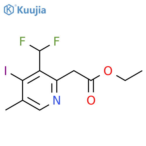 Ethyl 3-(difluoromethyl)-4-iodo-5-methylpyridine-2-acetate structure