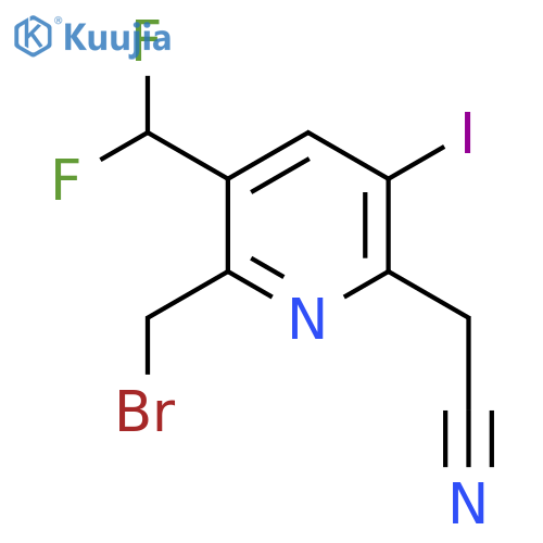 2-(Bromomethyl)-3-(difluoromethyl)-5-iodopyridine-6-acetonitrile structure
