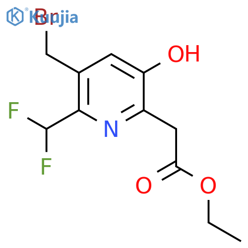 Ethyl 3-(bromomethyl)-2-(difluoromethyl)-5-hydroxypyridine-6-acetate structure