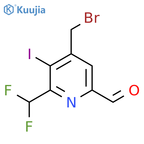4-(Bromomethyl)-2-(difluoromethyl)-3-iodopyridine-6-carboxaldehyde structure