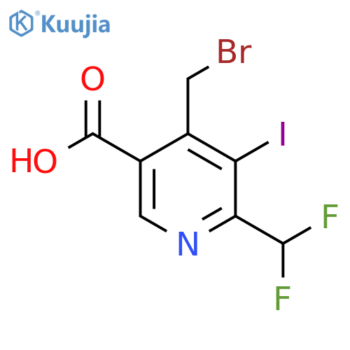 4-(Bromomethyl)-2-(difluoromethyl)-3-iodopyridine-5-carboxylic acid structure