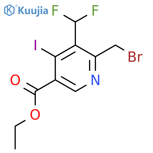 Ethyl 2-(bromomethyl)-3-(difluoromethyl)-4-iodopyridine-5-carboxylate structure