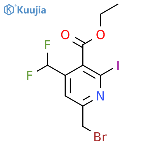 Ethyl 6-(bromomethyl)-4-(difluoromethyl)-2-iodopyridine-3-carboxylate structure