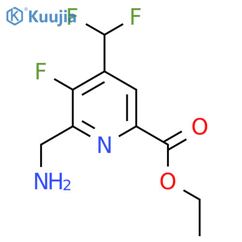 Ethyl 2-(aminomethyl)-4-(difluoromethyl)-3-fluoropyridine-6-carboxylate structure