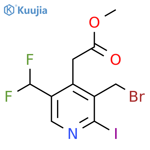 Methyl 3-(bromomethyl)-5-(difluoromethyl)-2-iodopyridine-4-acetate structure