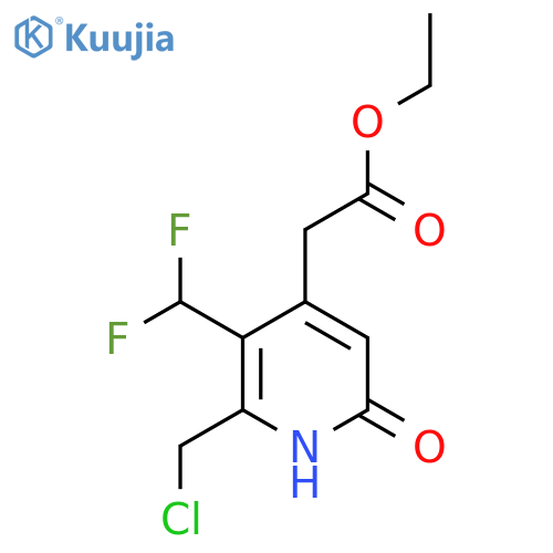 Ethyl 2-(chloromethyl)-3-(difluoromethyl)-6-hydroxypyridine-4-acetate structure