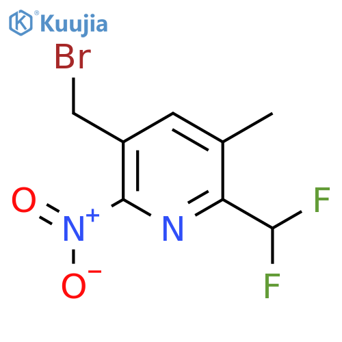 5-(Bromomethyl)-2-(difluoromethyl)-3-methyl-6-nitropyridine structure