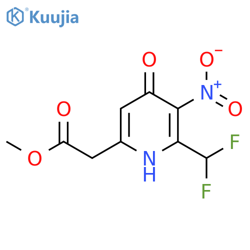 Methyl 2-(difluoromethyl)-4-hydroxy-3-nitropyridine-6-acetate structure