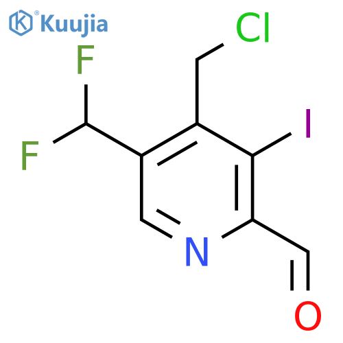 4-(Chloromethyl)-5-(difluoromethyl)-3-iodopyridine-2-carboxaldehyde structure
