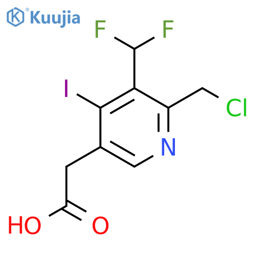 2-(Chloromethyl)-3-(difluoromethyl)-4-iodopyridine-5-acetic acid structure