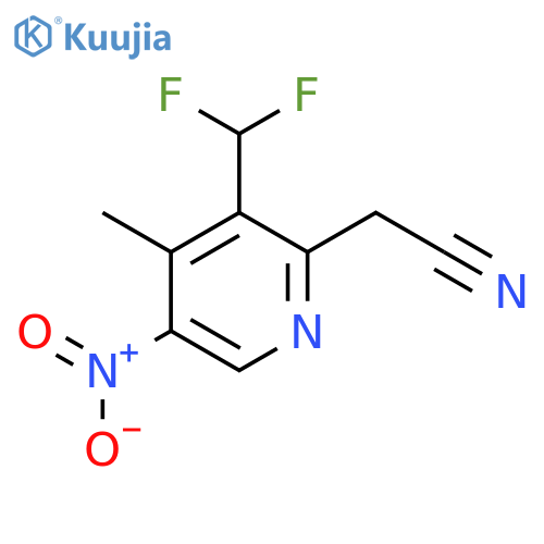 3-(Difluoromethyl)-4-methyl-5-nitropyridine-2-acetonitrile structure