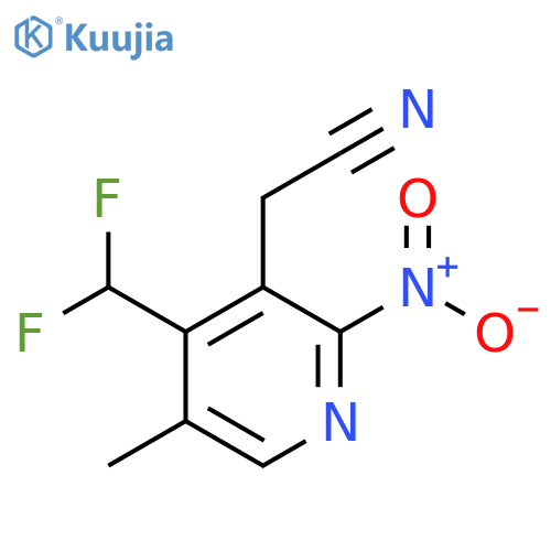 4-(Difluoromethyl)-5-methyl-2-nitropyridine-3-acetonitrile structure