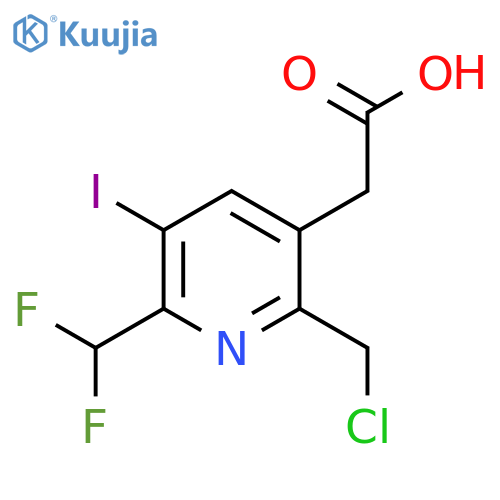 2-(Chloromethyl)-6-(difluoromethyl)-5-iodopyridine-3-acetic acid structure