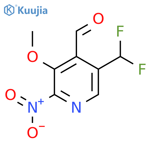 5-(Difluoromethyl)-3-methoxy-2-nitropyridine-4-carboxaldehyde structure