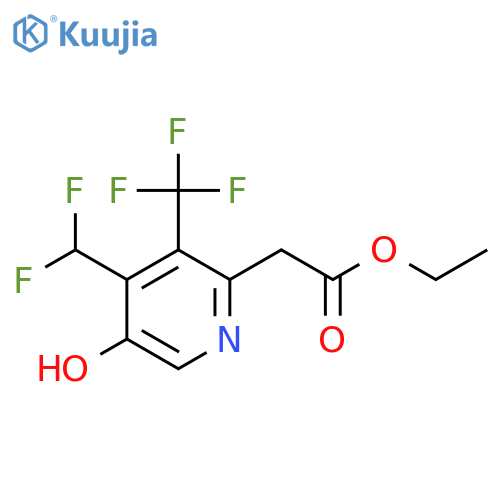 Ethyl 4-(difluoromethyl)-5-hydroxy-3-(trifluoromethyl)pyridine-2-acetate structure