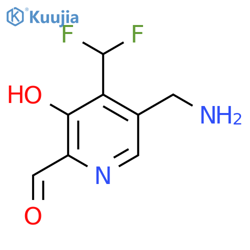 5-(Aminomethyl)-4-(difluoromethyl)-3-hydroxypyridine-2-carboxaldehyde structure