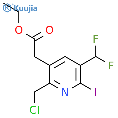 Ethyl 2-(chloromethyl)-5-(difluoromethyl)-6-iodopyridine-3-acetate structure