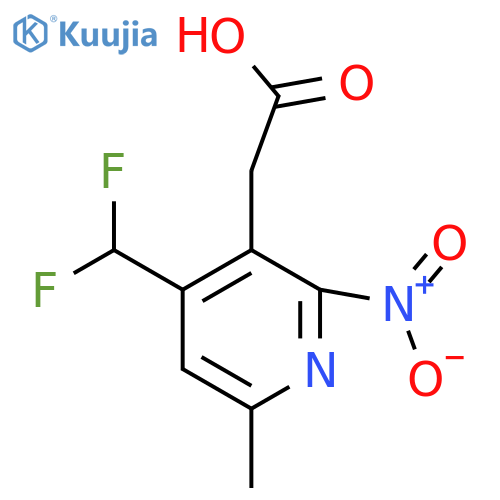 4-(Difluoromethyl)-6-methyl-2-nitropyridine-3-acetic acid structure