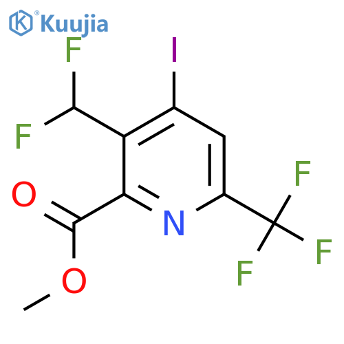 Methyl 3-(difluoromethyl)-4-iodo-6-(trifluoromethyl)pyridine-2-carboxylate structure