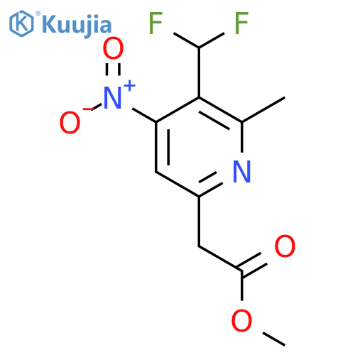 Methyl 3-(difluoromethyl)-2-methyl-4-nitropyridine-6-acetate structure